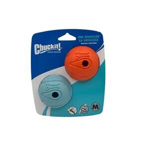 Chuckit Dog Fetch Toy Pack of 2 Whistler Balls Medium 2.5 Inch 20-60 lb Dogs New
